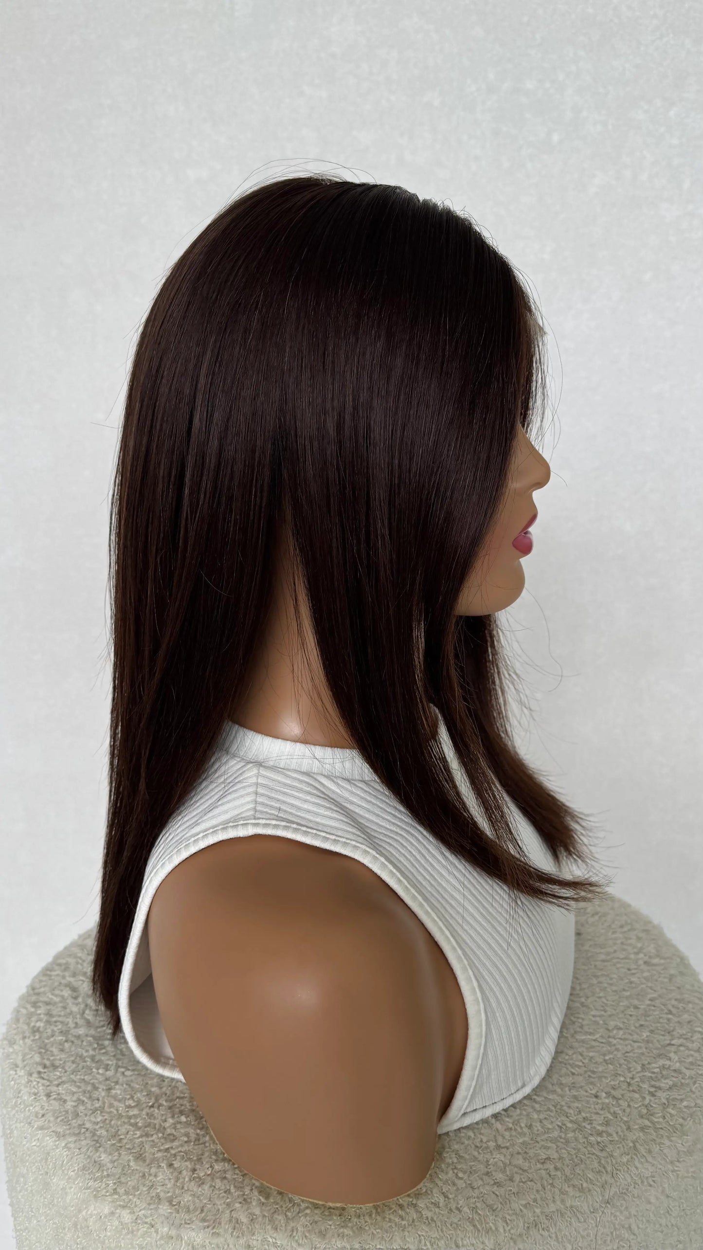 side view espresso wig, human hair lace front wig australia.