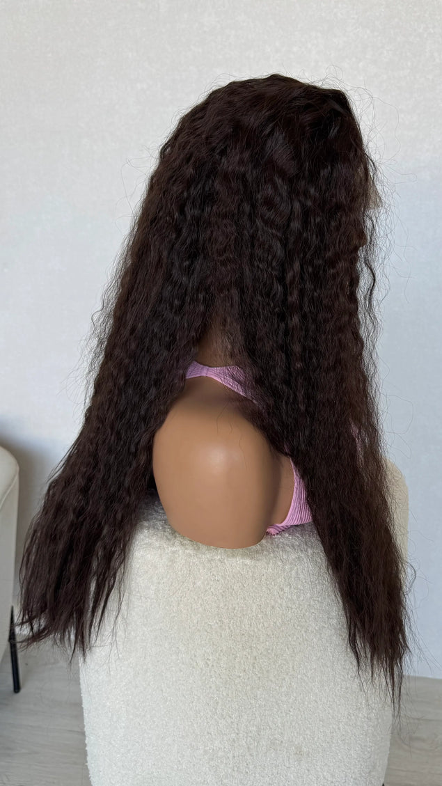 side on view long lacefront  wig australia.
