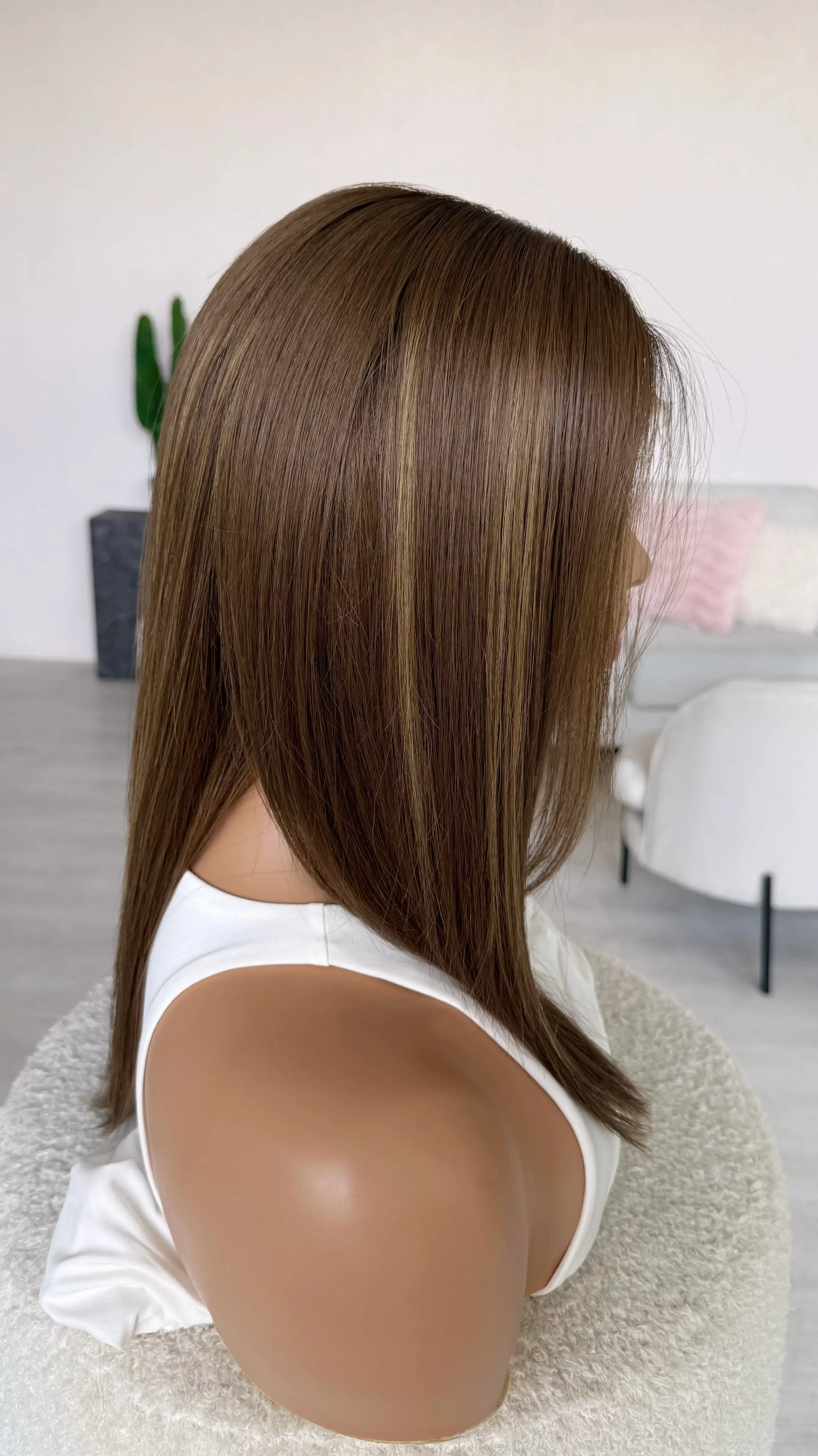 ready to ship glueless human hair wig, gold coast australia, 18 inch hair, small size.