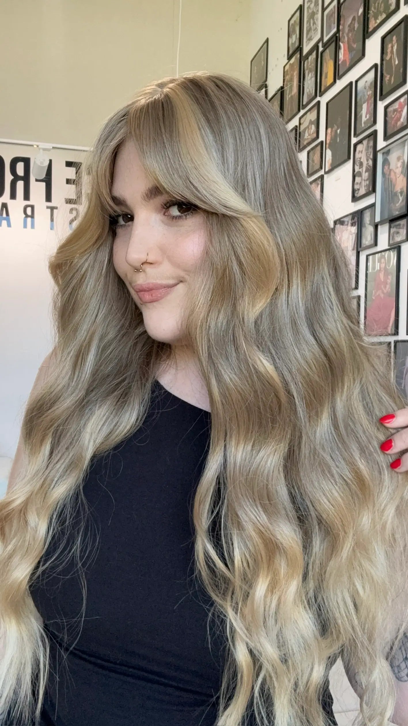 heat safe wavy blonde hair fringe topper, australia toppers.