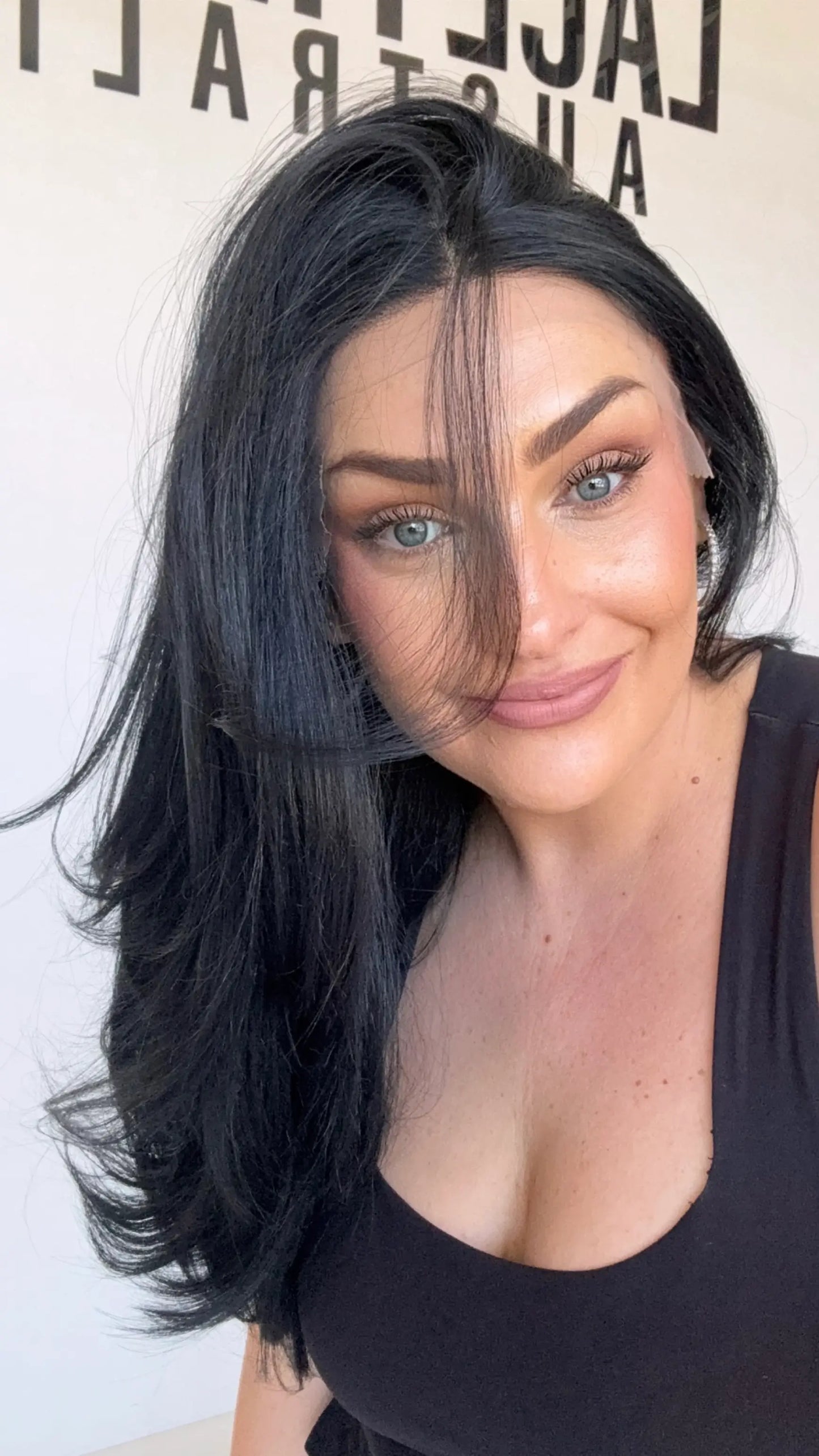 soul black hair synthetic wig, middle part with layers heat safe glueless wig australia.