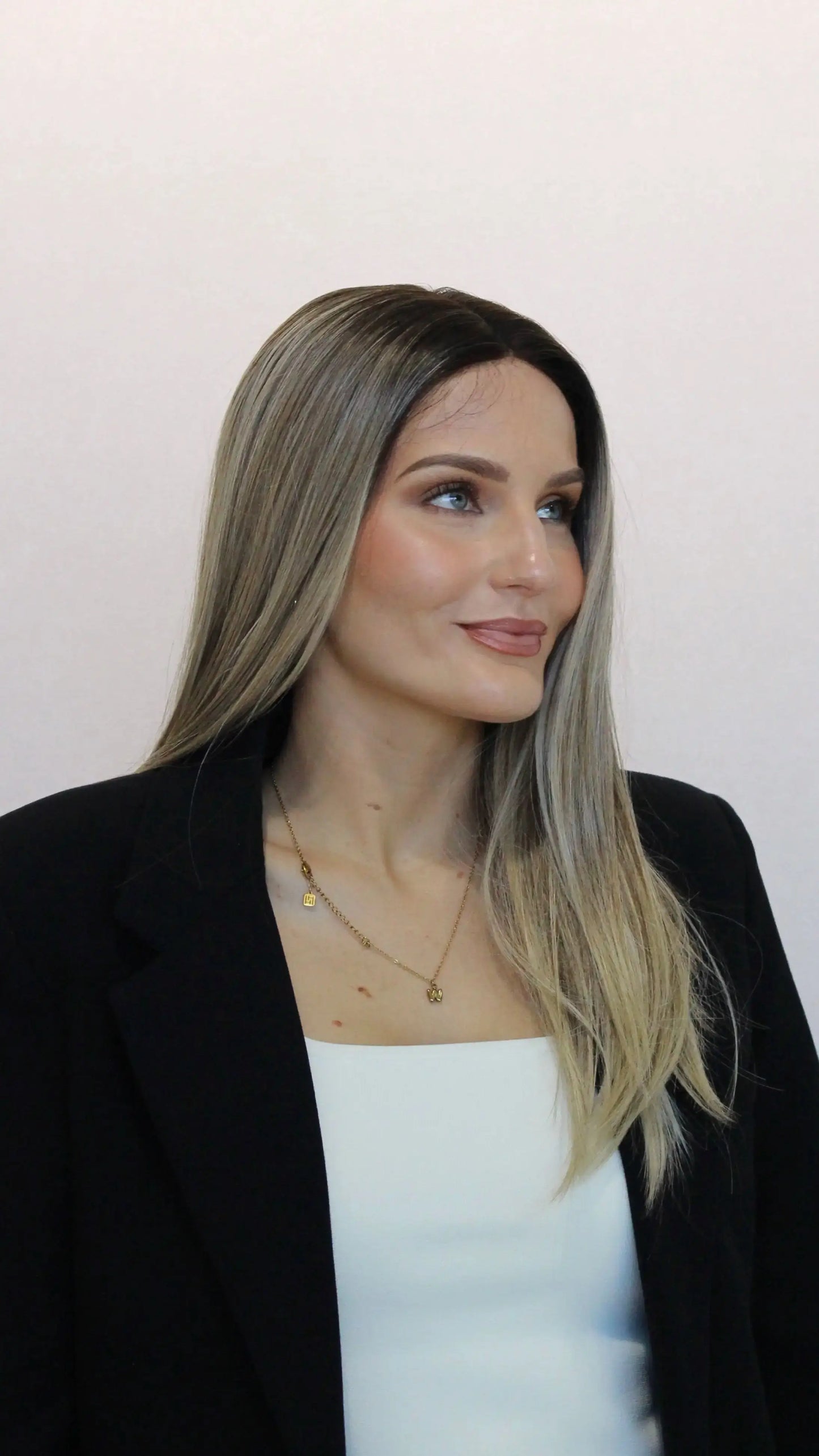 ombre t-part lace front synthetic wig, straight hair, heat safe wih gluless cap design, gold coast australia.