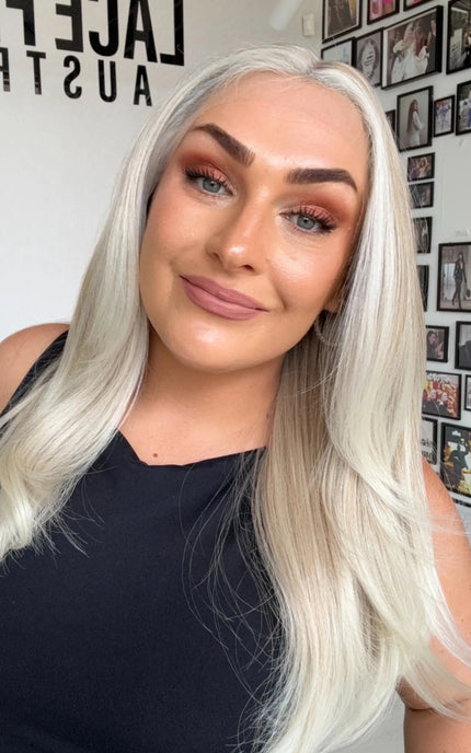 highlighted blonde hair wig t-part lace front wig.
