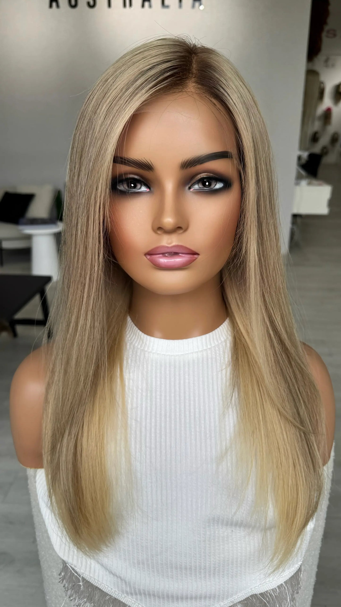lacefront wig australia, creamy blonde medical lace front wig.