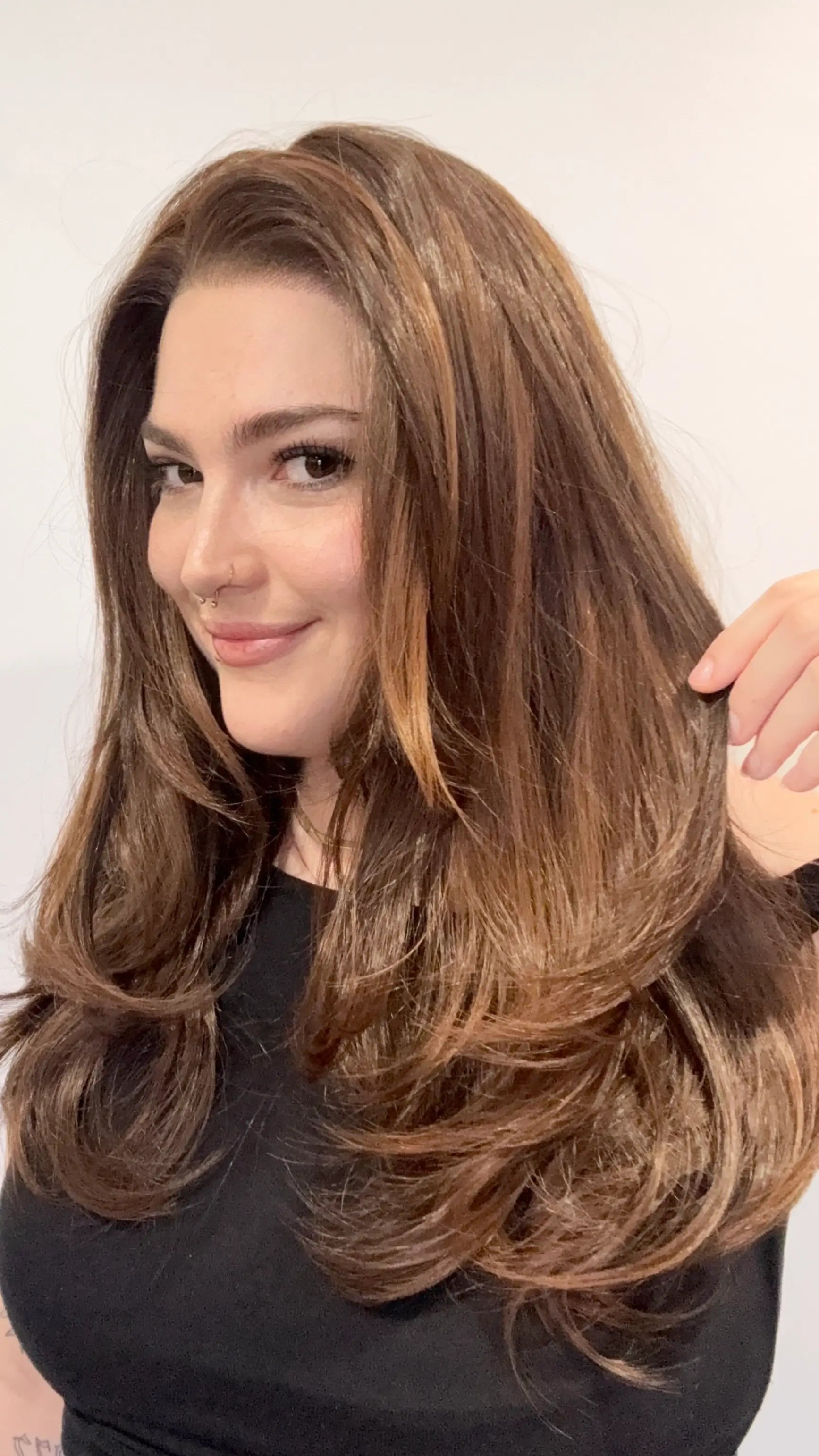 glueless warm brown wig with highlights, lace front heat safe wig, gold coast australia.