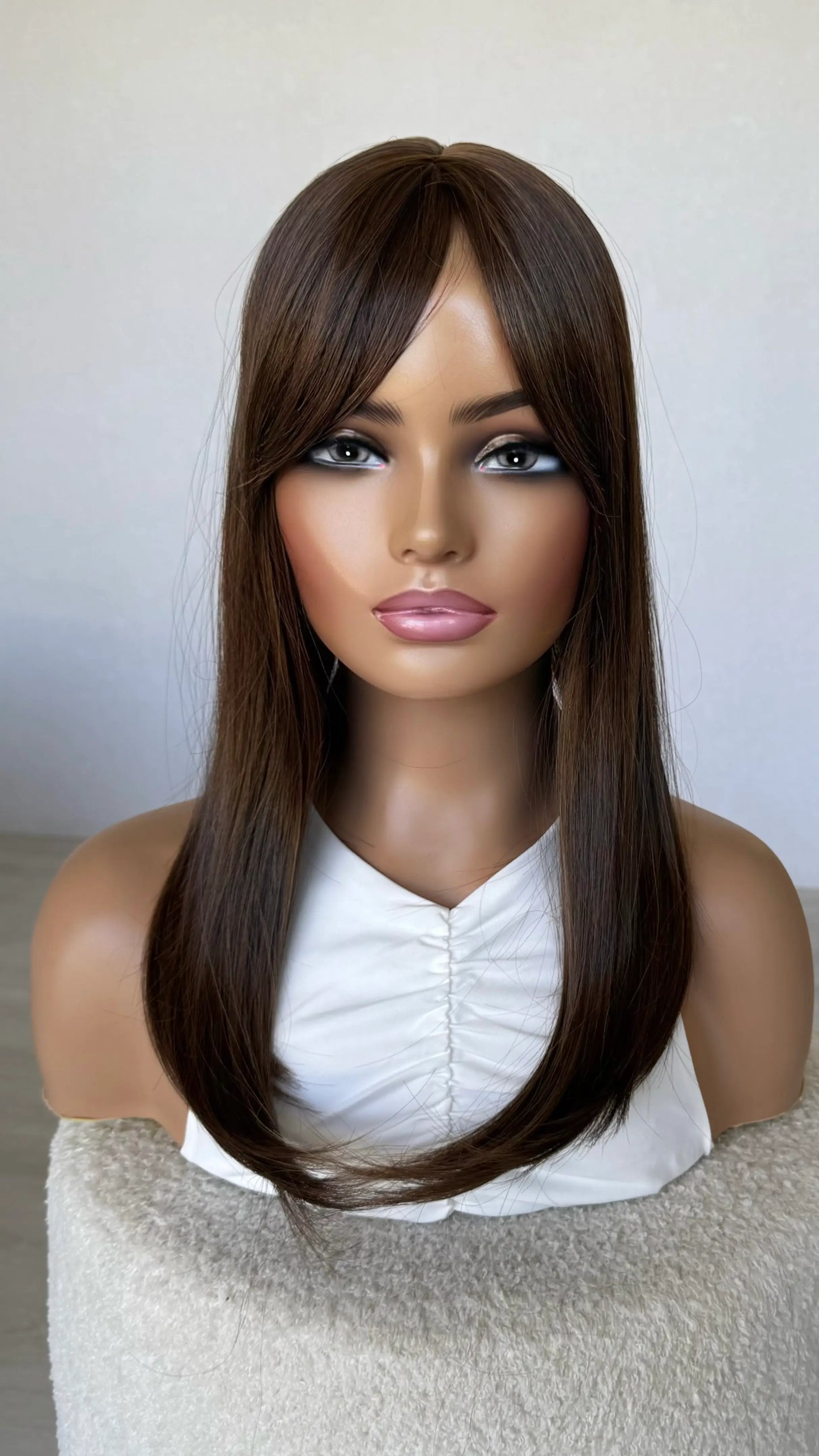 warm brunette synthetic topper aus.