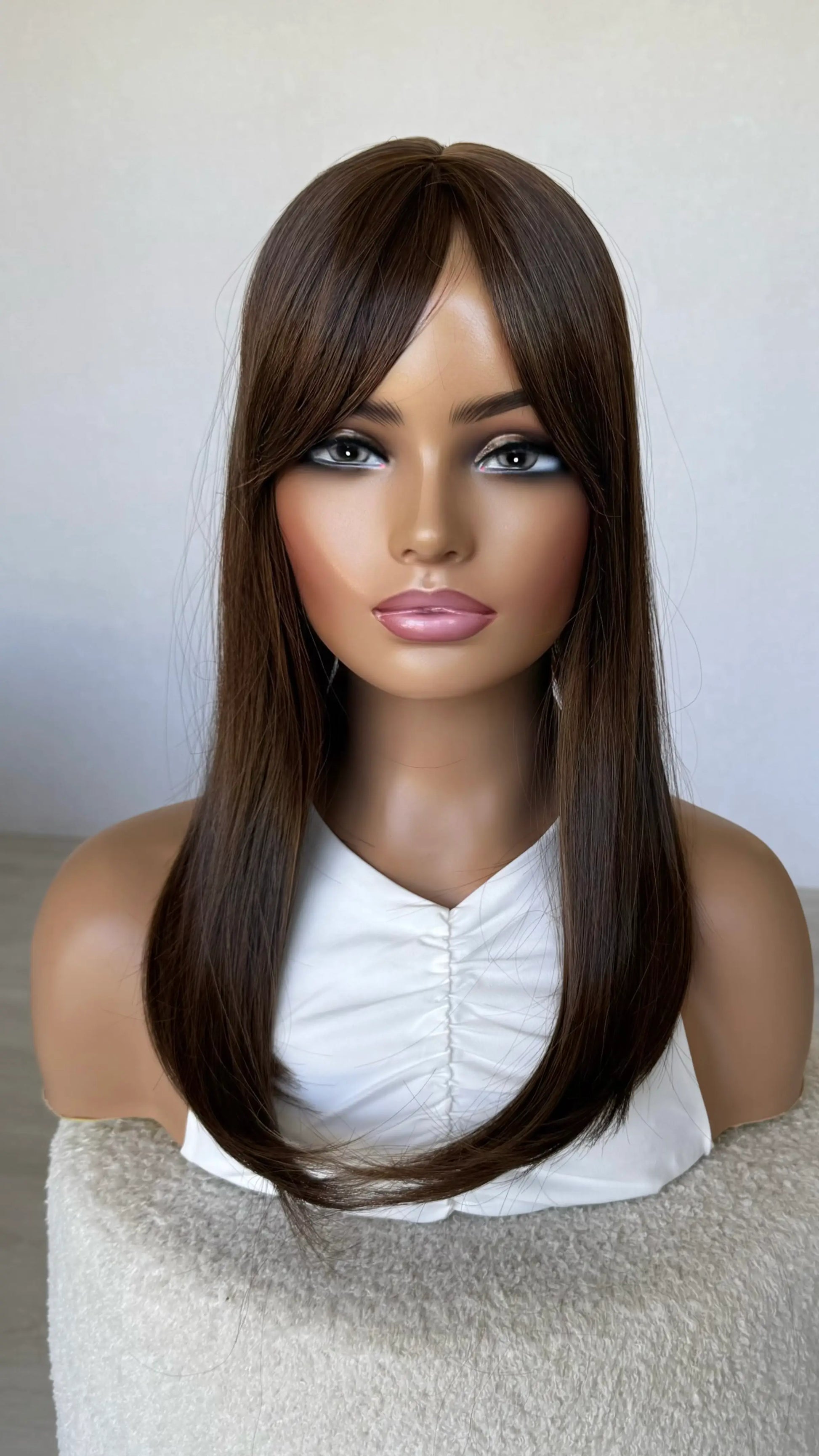 warm brunette synthetic topper aus.