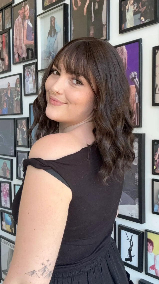 heat safe wavy dark brown hair wig for hairloss, australia.
