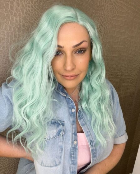 Lacefronts pastel blue luxe synthetic lacefront wig blue mood