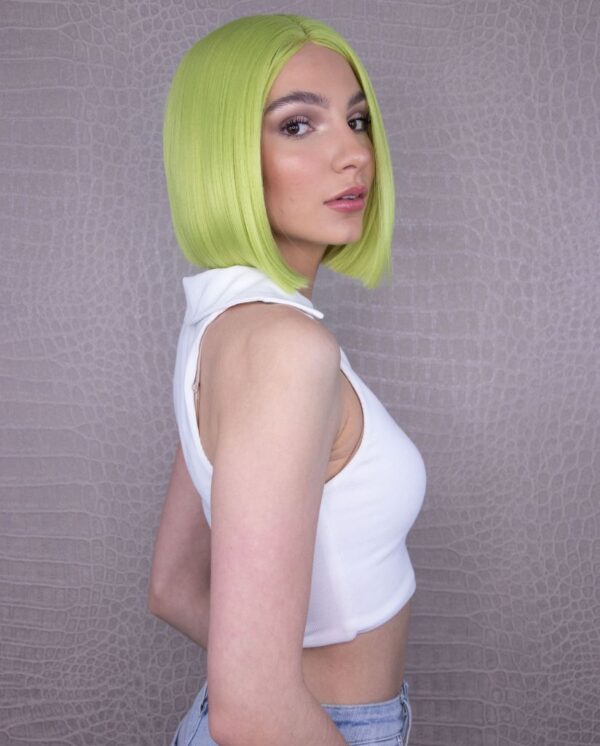 Lacefronts lime green luxe synthetic lacefront bob wig lime kush