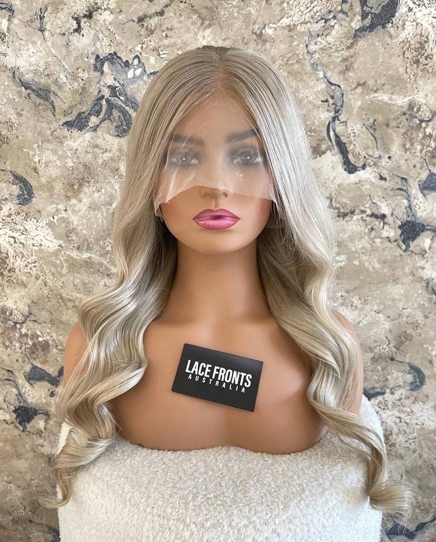 LACE FRONT HUMAN HAIR CREAMY BLONDE 24