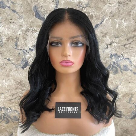 Lace Fronts Australia Human Hair Wig Jet Black Wig 20 Inch – Midnight
