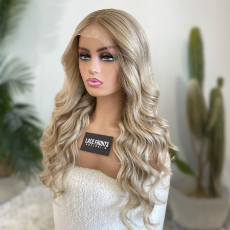 Glueless Lace Front Human Hair Wig Creamy Warm Blonde Wig 28 Inch – Charli