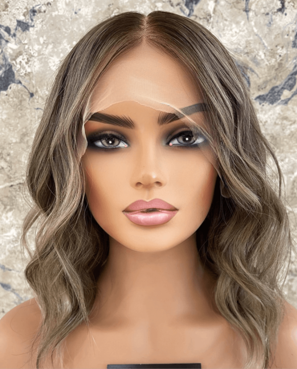 Lace Fronts Australia Human Hair Wig Dark Ash Blonde Balayage Wig 14 Inch – Cartia