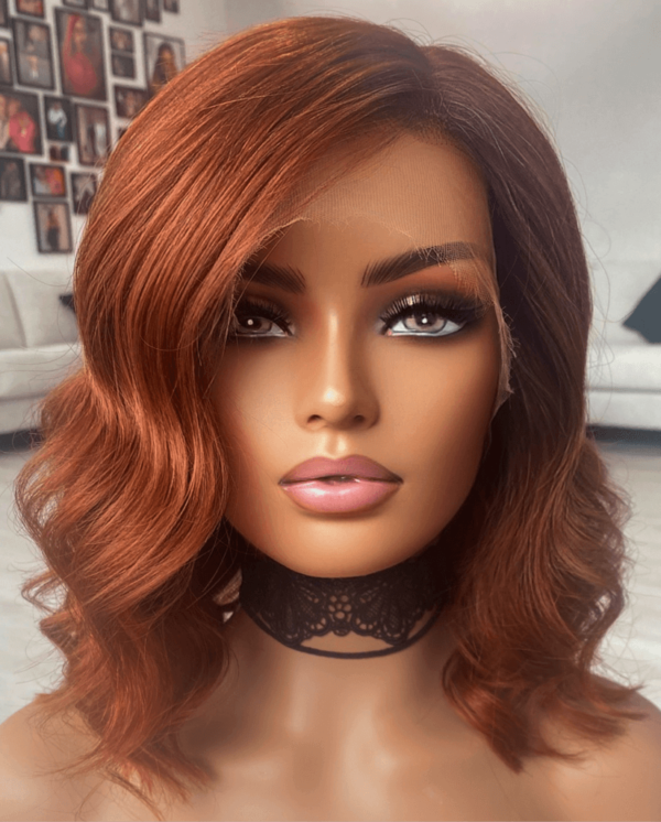 LACE FRONT HUMAN HAIR WIG DARK COPPER WIG 18 INCH – ERICA