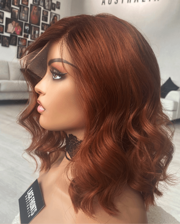 LACE FRONT HUMAN HAIR WIG DARK COPPER WIG 18 INCH – ERICA