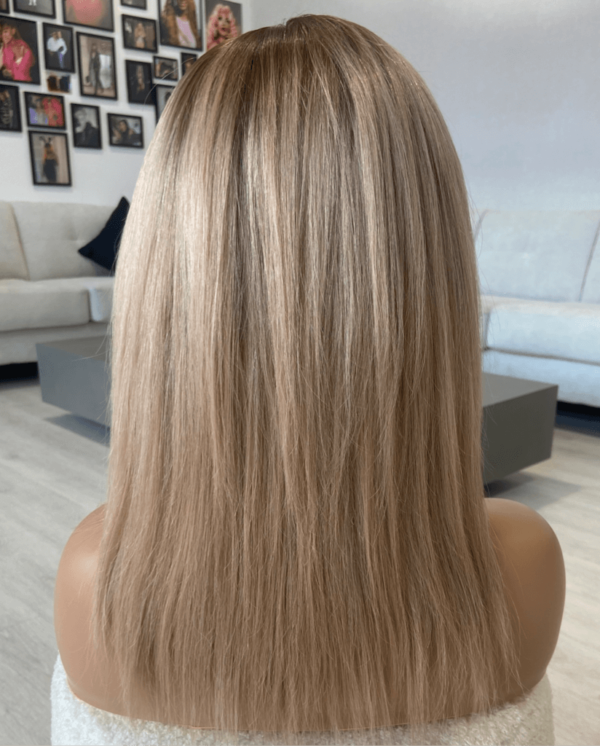 LACE FRONT HUMAN HAIR WIG WARM BLONDE WIG 14 INCH – EVIE