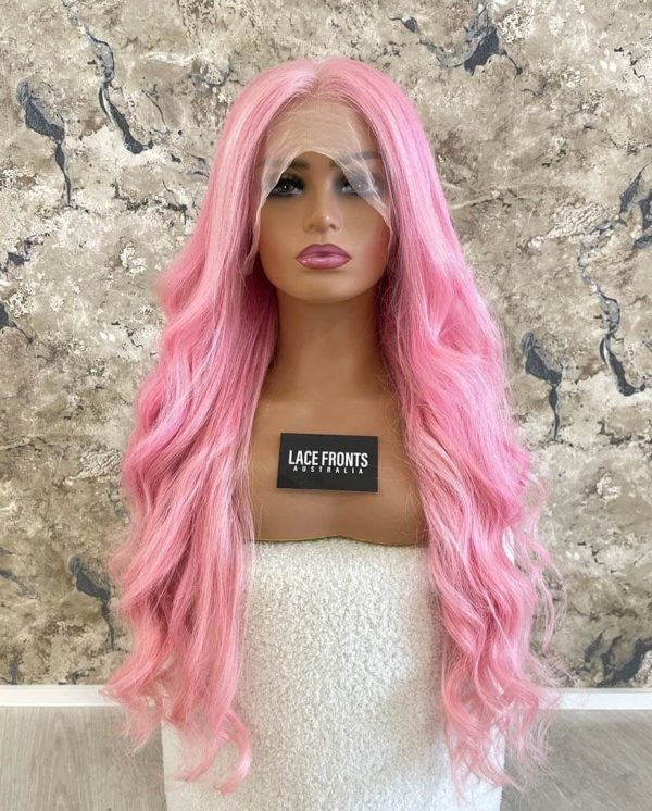 Lacefronts human hair medical wig pastel pink 26 barbie tingz