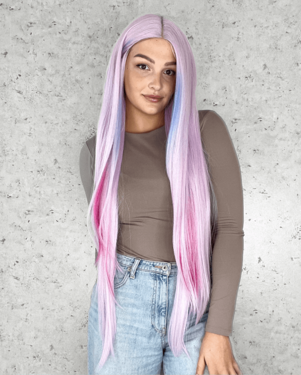 Pink & Purple Pastel Luxe Synthetic Wig - Flossy