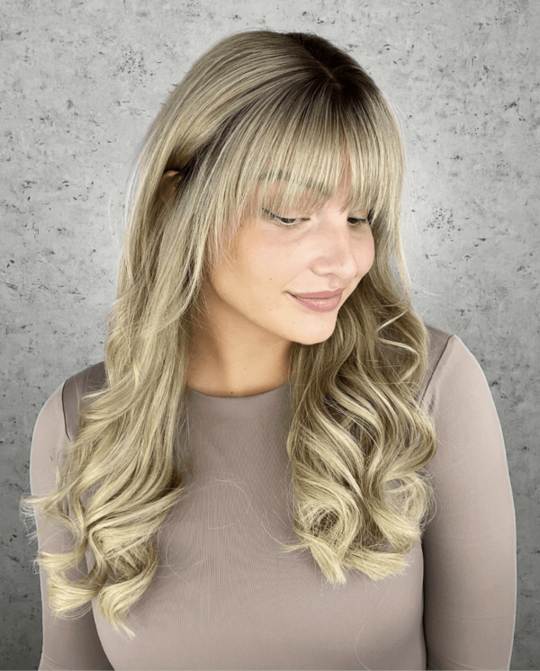 Lace Front Human Hair Wig Beige Blonde Wig 22 Inch - Milly