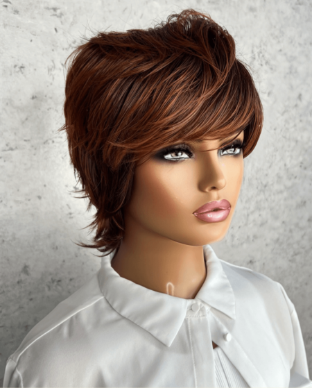 Short Chestnut Auburn Luxe Synthetic Wig - Lisa