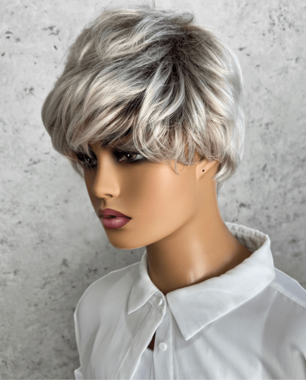 Short Platinum Ash Blonde Luxe Synthetic Wig - Rue