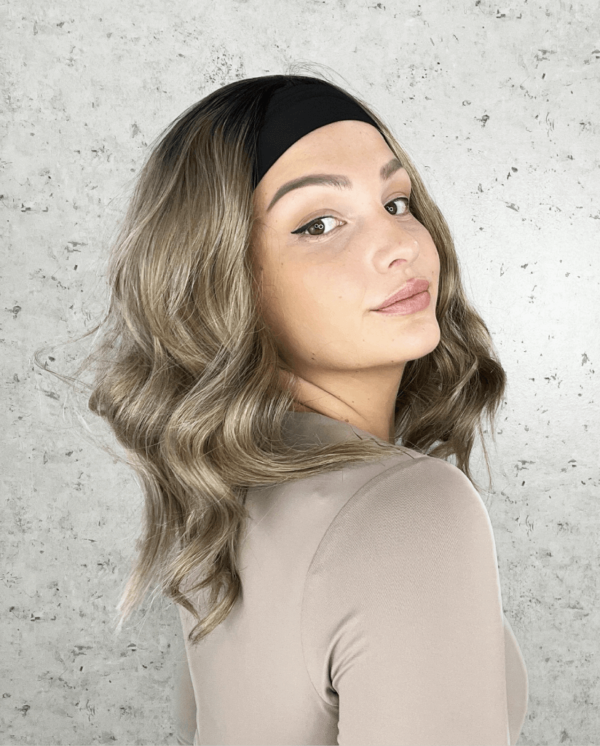Ash Blonde Waves With Headband Luxe Synthetic Wig - Mary