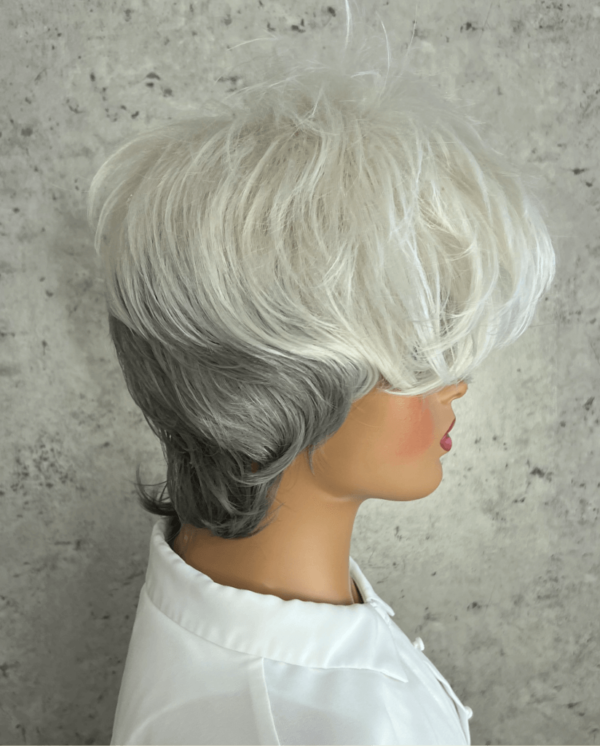 Grey to White Ombre Short Luxe Synthetic Wig - Bea