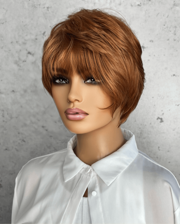 Short Copper Red Luxe Synthetic Wig - Fire