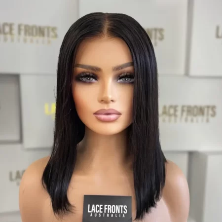 Glueless Lace Front Human Hair Wig Darkest Brown Wig 14 Inch – Koko