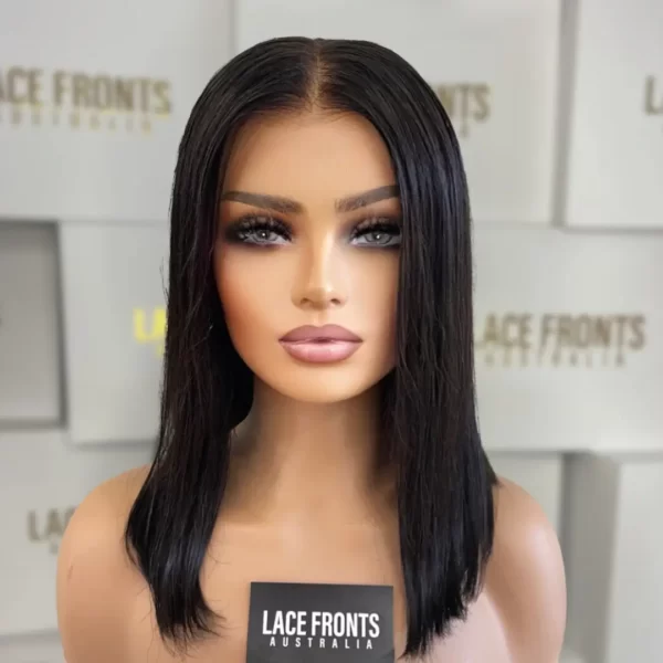 Glueless Lace Front Human Hair Wig Darkest Brown Wig 14 Inch – Koko