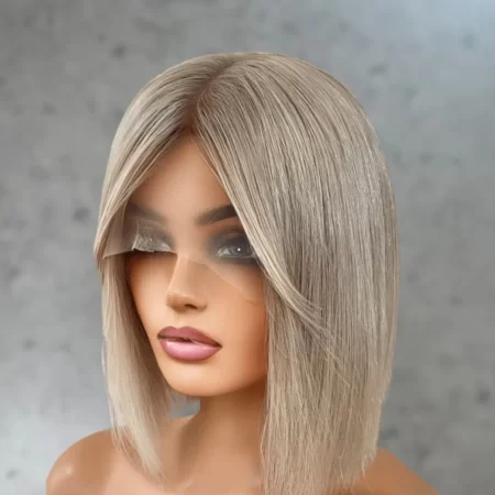 Lace Front Human Hair Wig Bright Ash Blonde Wig 12 Inch – Anna Wintour