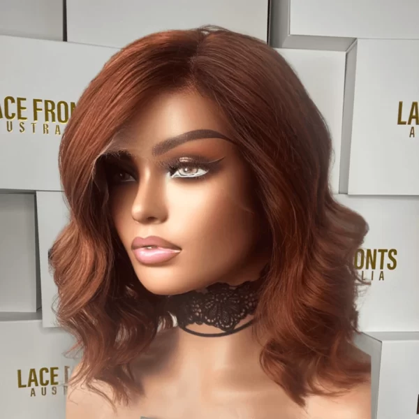 Lace Fronts Australia Human Hair Wig Dark Copper Wig 18 Inch – Erica