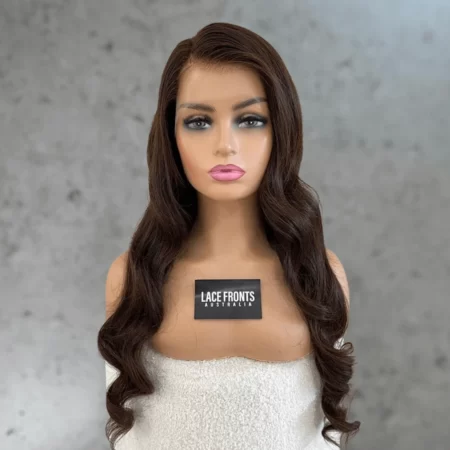 Lace Front Human Hair Wig Natural Chocolate Brunette Wig 26 Inch – Isobel