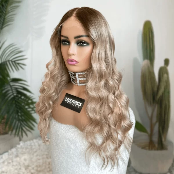 Lace Front Human Hair Wig Warm Blonde Wig 26 Inch – Evie