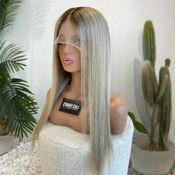 Lace Fronts Australia Human Hair Wig Blonde with Root Shadow Wig 24 Inch – Blake