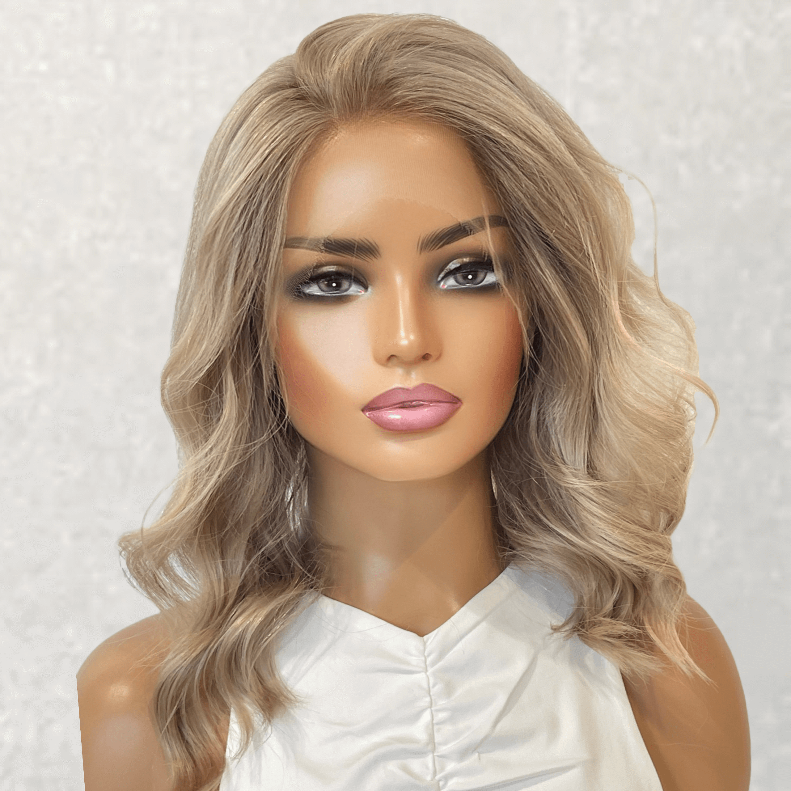 Glueless Lace Front Human Hair Wig Natural Light Blonde Wig 14 Inch - Margot Robbie