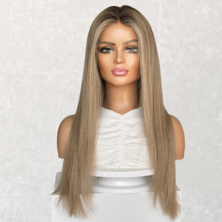 Glueless Lace Front Human Hair Wig Warm Blonde Wig 24 Inch - Summer
