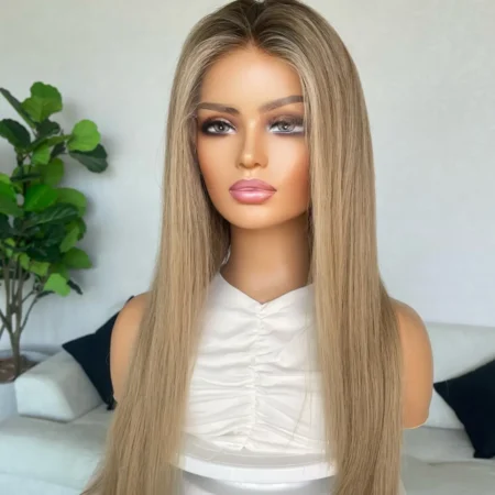 Created in Australia: Blonde Lace Front Human Hair Wig 24"- Summer